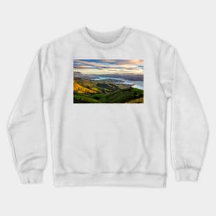 Looking down on Akaroa 1 Crewneck Sweatshirt